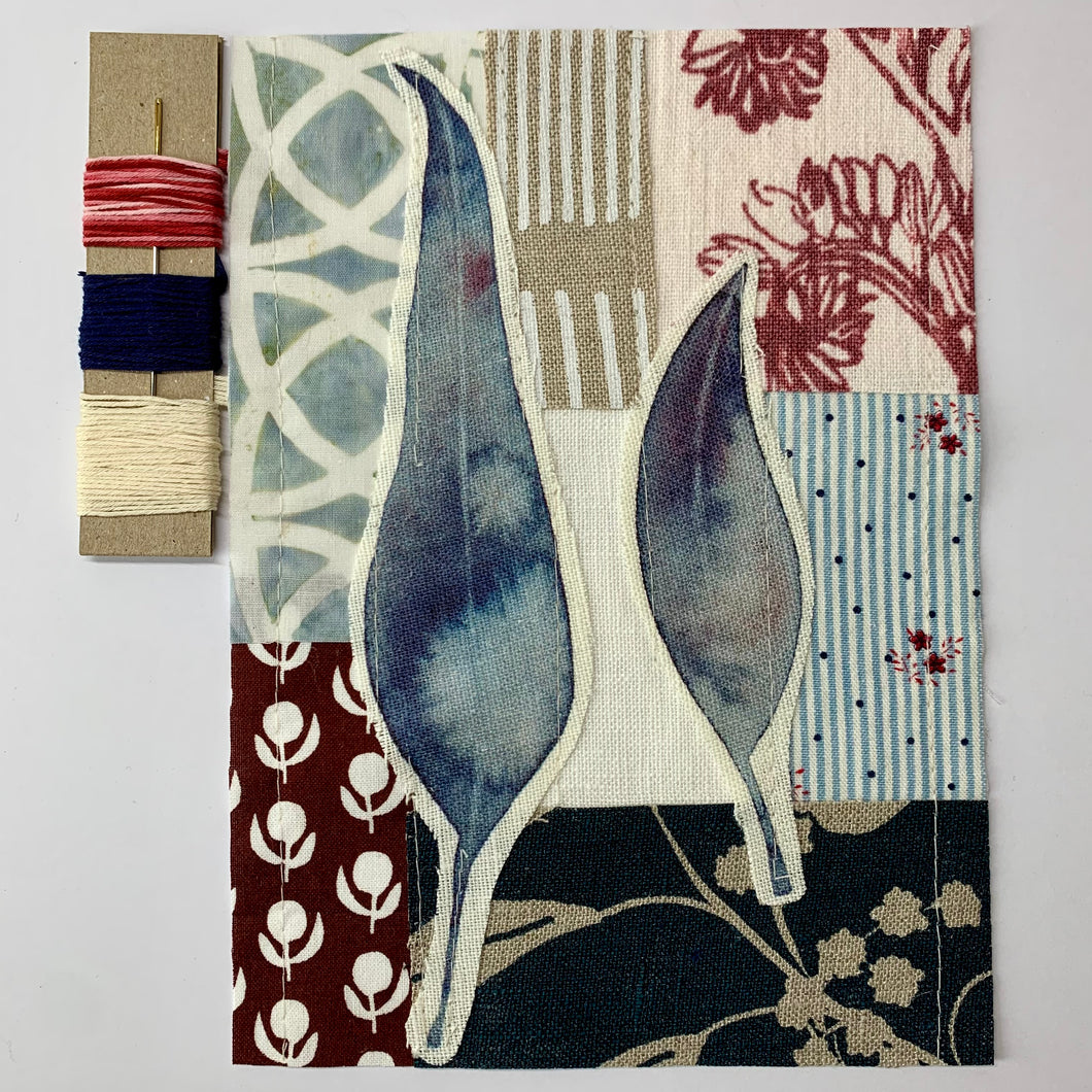 Slow Stitching Kit - Blue Eucalyptus III