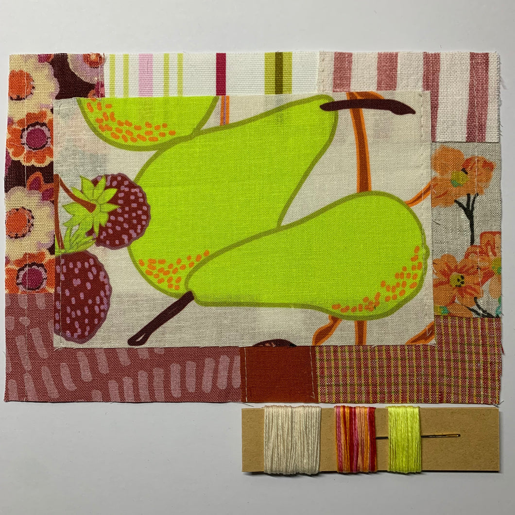 Slow Stitching Kit - Neon Pears II