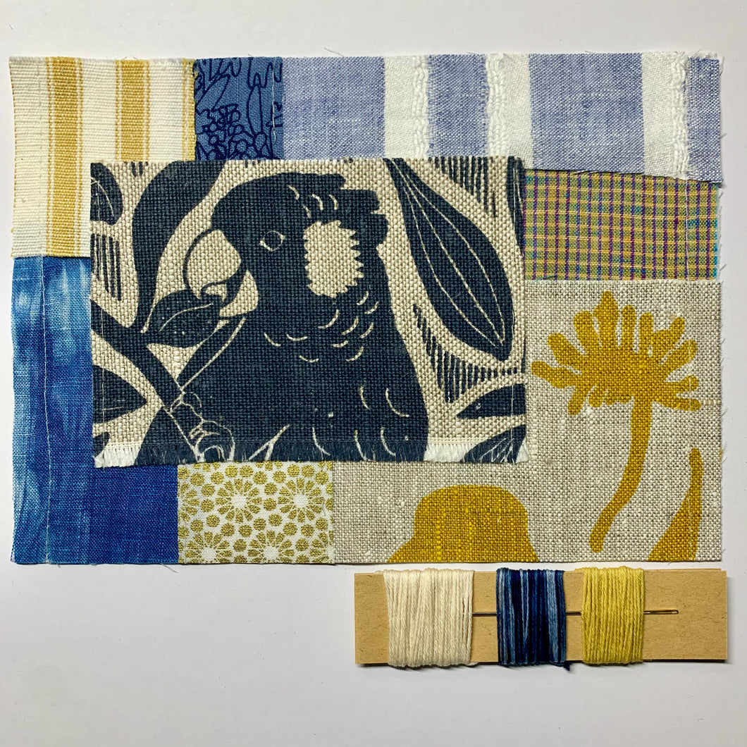 Slow Stitching Kit - Black Cockatoo I